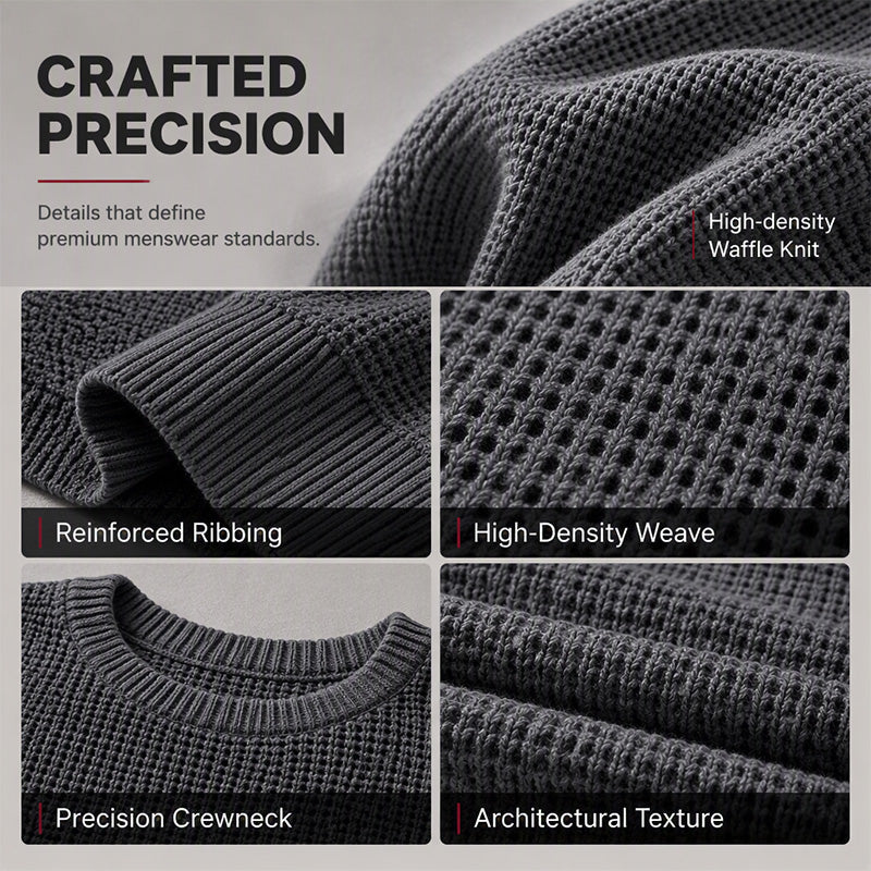 🌿🌿Limited-Time Offer🎁Men's Crewneck Sweater Soft Casual Sweaters Classic Long Sleeve Pullover Sweaters with Ribbing Edge