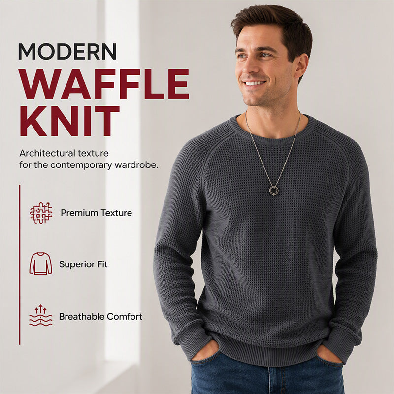 🌿🌿Limited-Time Offer🎁Men's Crewneck Sweater Soft Casual Sweaters Classic Long Sleeve Pullover Sweaters with Ribbing Edge