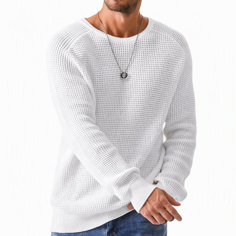 🌿🌿Limited-Time Offer🎁Men's Crewneck Sweater Soft Casual Sweaters Classic Long Sleeve Pullover Sweaters with Ribbing Edge