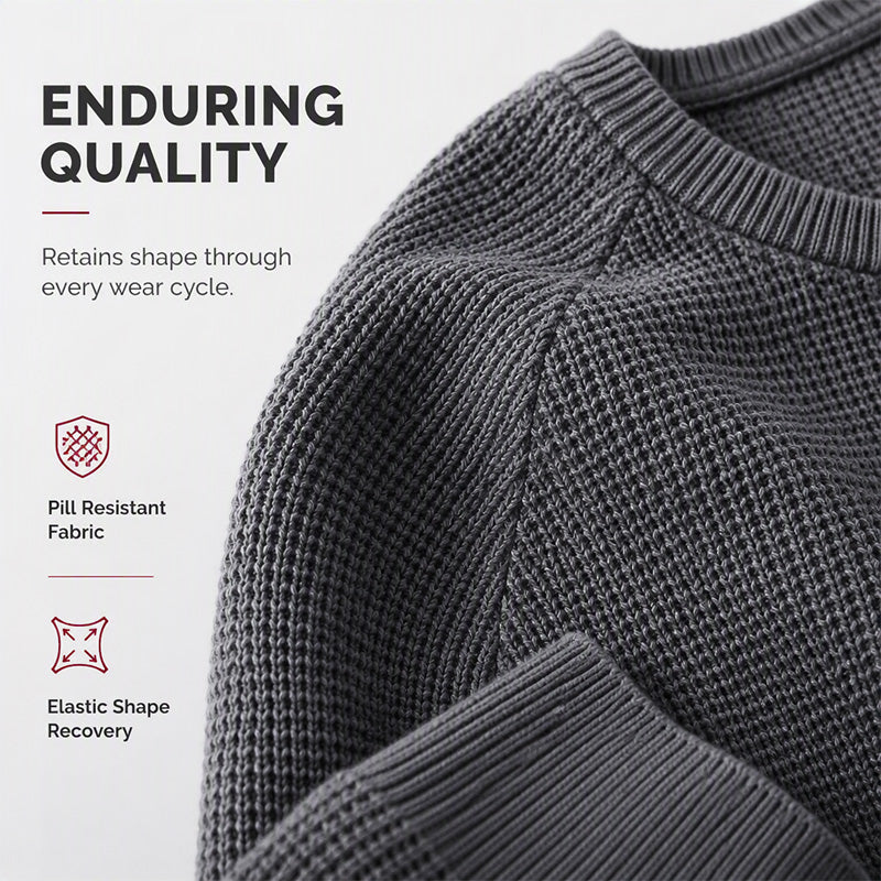 🌿🌿Limited-Time Offer🎁Men's Crewneck Sweater Soft Casual Sweaters Classic Long Sleeve Pullover Sweaters with Ribbing Edge