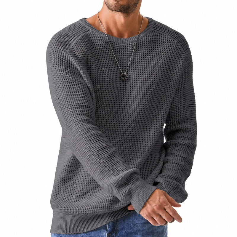 🌿🌿Limited-Time Offer🎁Men's Crewneck Sweater Soft Casual Sweaters Classic Long Sleeve Pullover Sweaters with Ribbing Edge