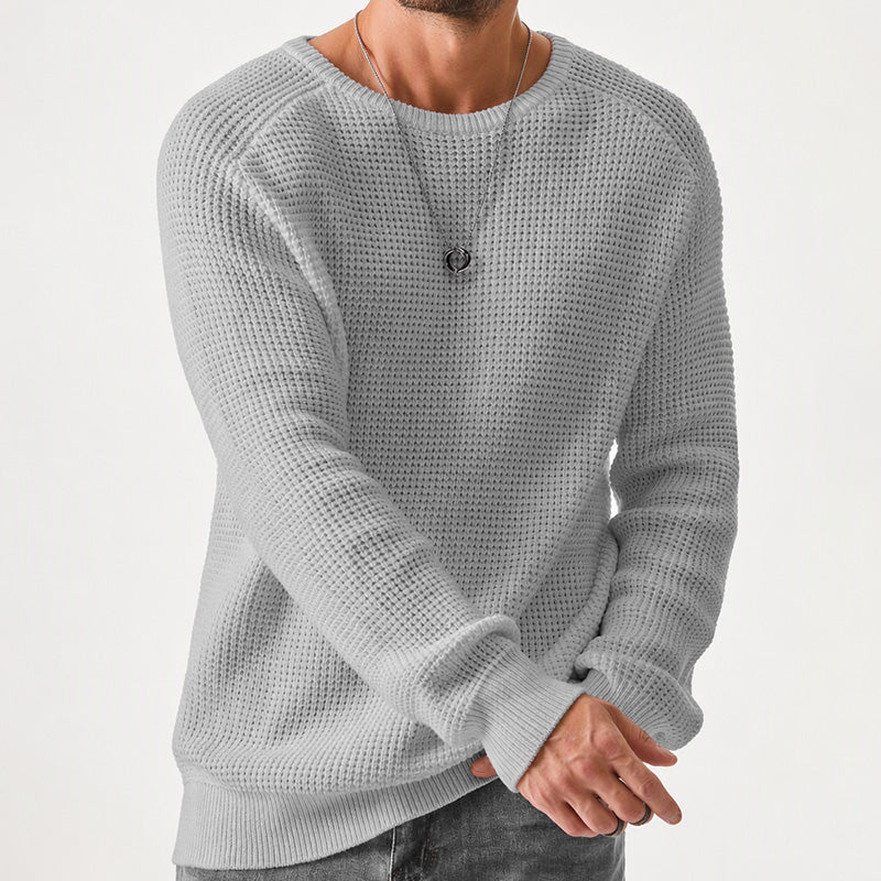 🌿🌿Limited-Time Offer🎁Men's Crewneck Sweater Soft Casual Sweaters Classic Long Sleeve Pullover Sweaters with Ribbing Edge