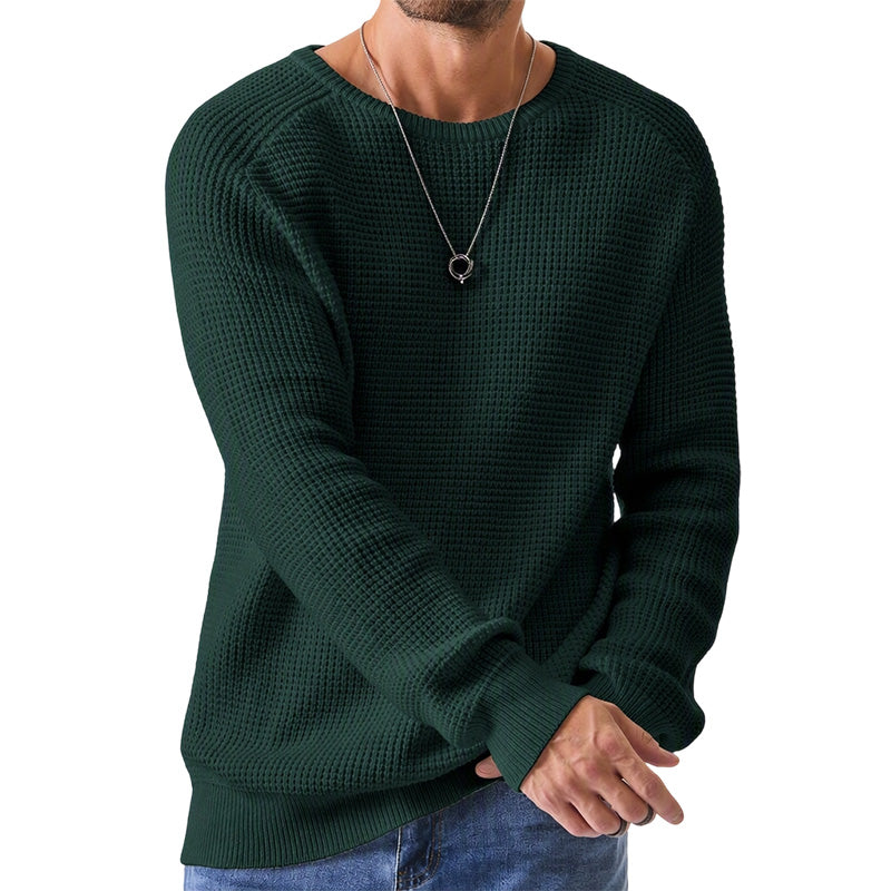 🌿🌿Limited-Time Offer🎁Men's Crewneck Sweater Soft Casual Sweaters Classic Long Sleeve Pullover Sweaters with Ribbing Edge