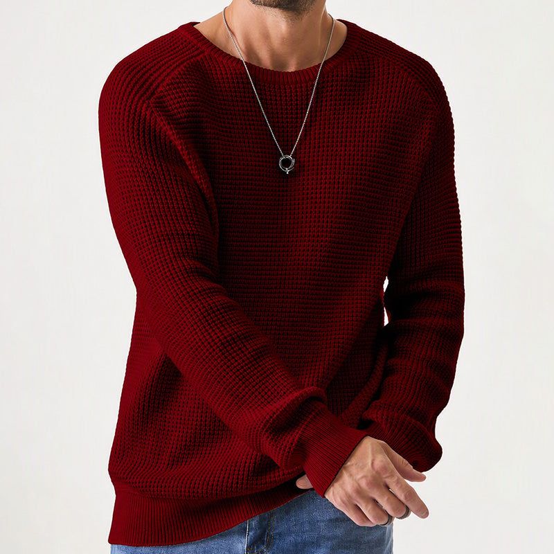 🌿🌿Limited-Time Offer🎁Men's Crewneck Sweater Soft Casual Sweaters Classic Long Sleeve Pullover Sweaters with Ribbing Edge