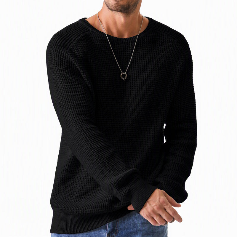 🌿🌿Limited-Time Offer🎁Men's Crewneck Sweater Soft Casual Sweaters Classic Long Sleeve Pullover Sweaters with Ribbing Edge