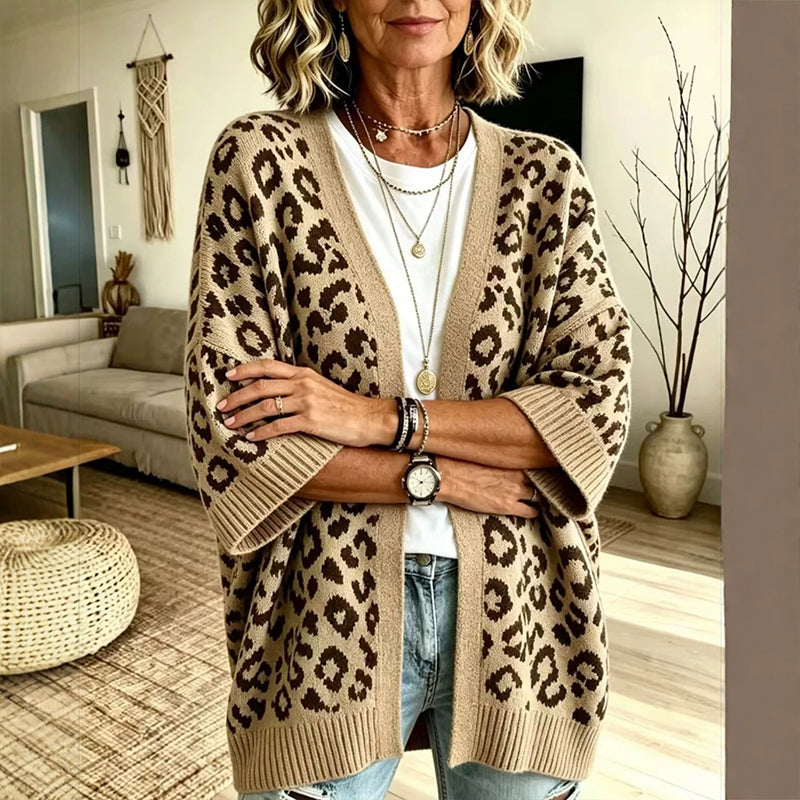 🌿🌿50% OFF🍁HOT SALE🍁Women's Chic Leopard Print Knit Cardigan
