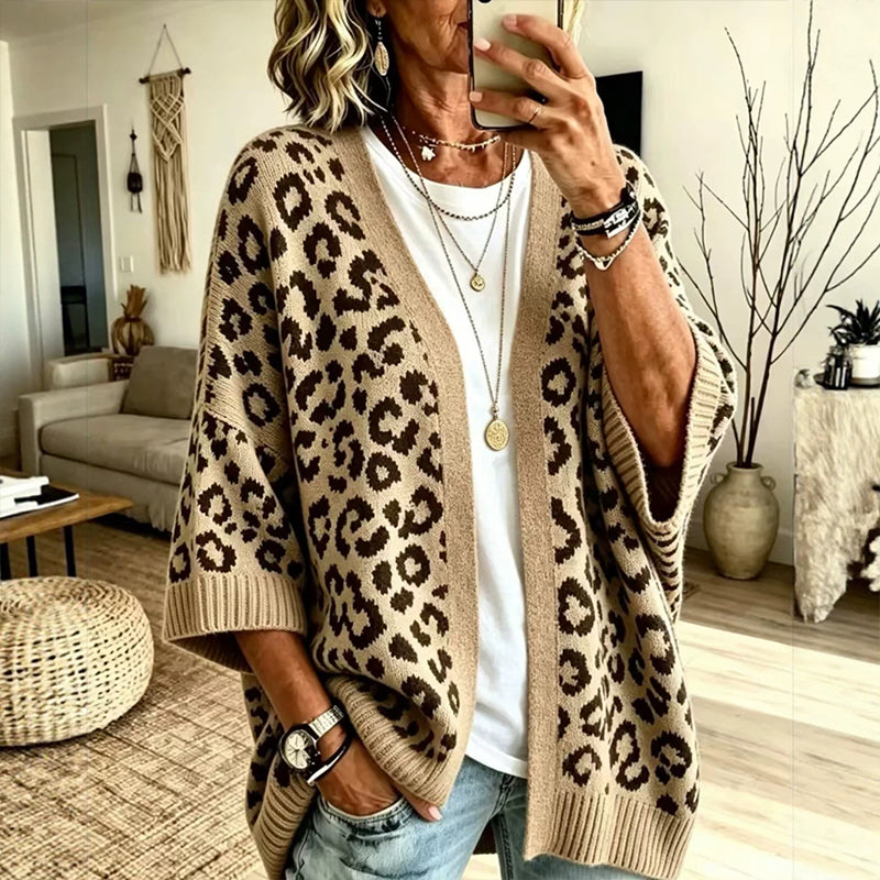 🌿🌿50% OFF🍁HOT SALE🍁Women's Chic Leopard Print Knit Cardigan