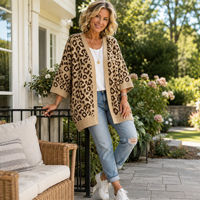🌿🌿50% OFF🍁HOT SALE🍁Women's Chic Leopard Print Knit Cardigan