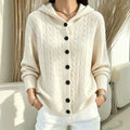 Women's Cable Knit Hooded Cardigan Sweater ✨