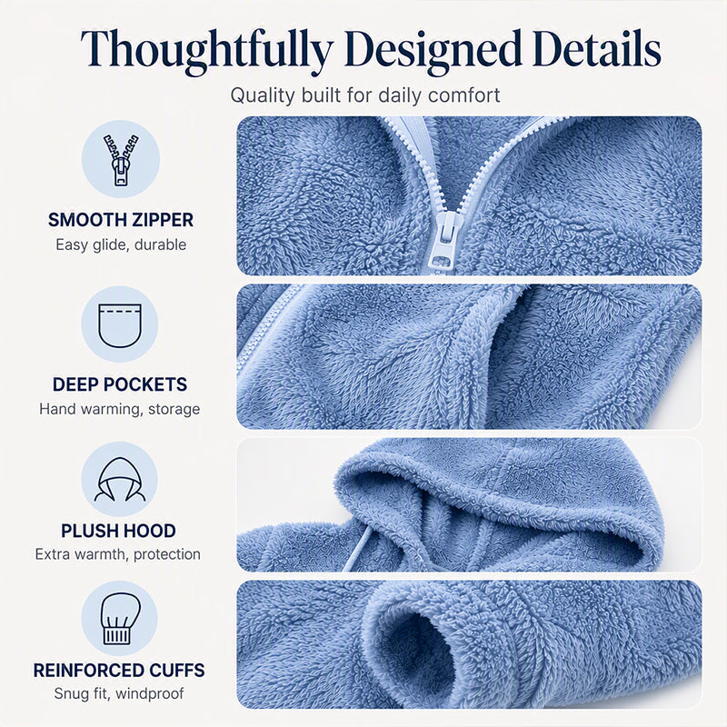 ⌛Limited-Time Offer-Women's Cozy Fuzzy Hooded Jacket