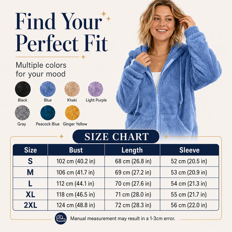 ⌛Limited-Time Offer-Women's Cozy Fuzzy Hooded Jacket