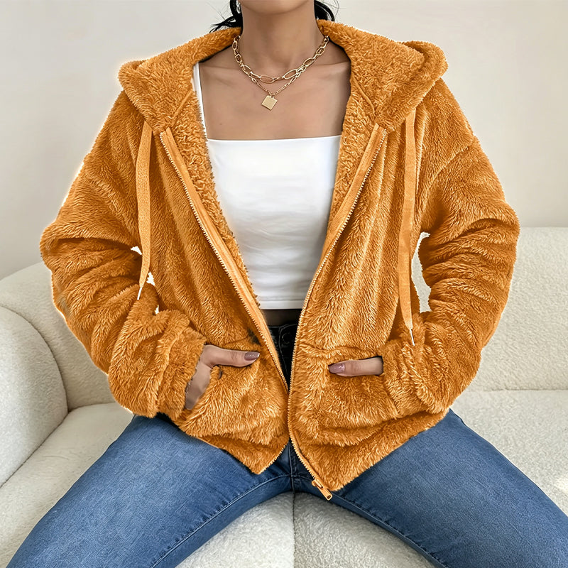 ⌛Limited-Time Offer-Women's Cozy Fuzzy Hooded Jacket