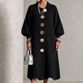 🌿🌿Black Friday Sale:50% OFF🖤✨Women's Lantern Sleeve Ribbed Knit Maxi Dress