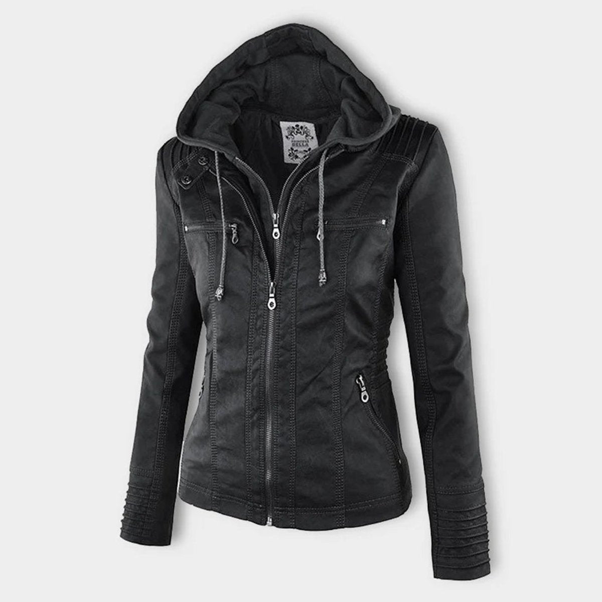 🌿🌿LAST DAY SAVE 49%🔥Lucinda | Hooded Moto Jacket with Removable Hood