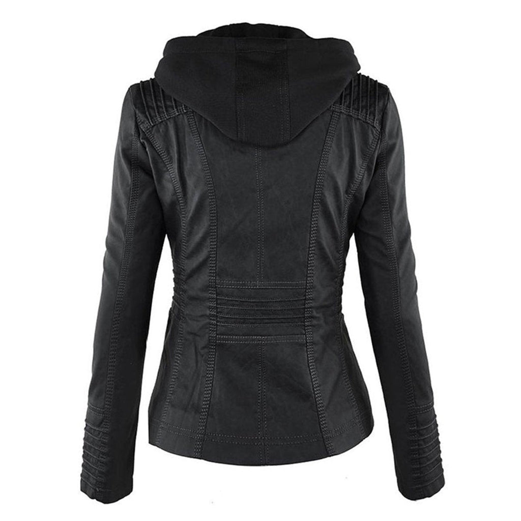 🌿🌿LAST DAY SAVE 49%🔥Lucinda | Hooded Moto Jacket with Removable Hood