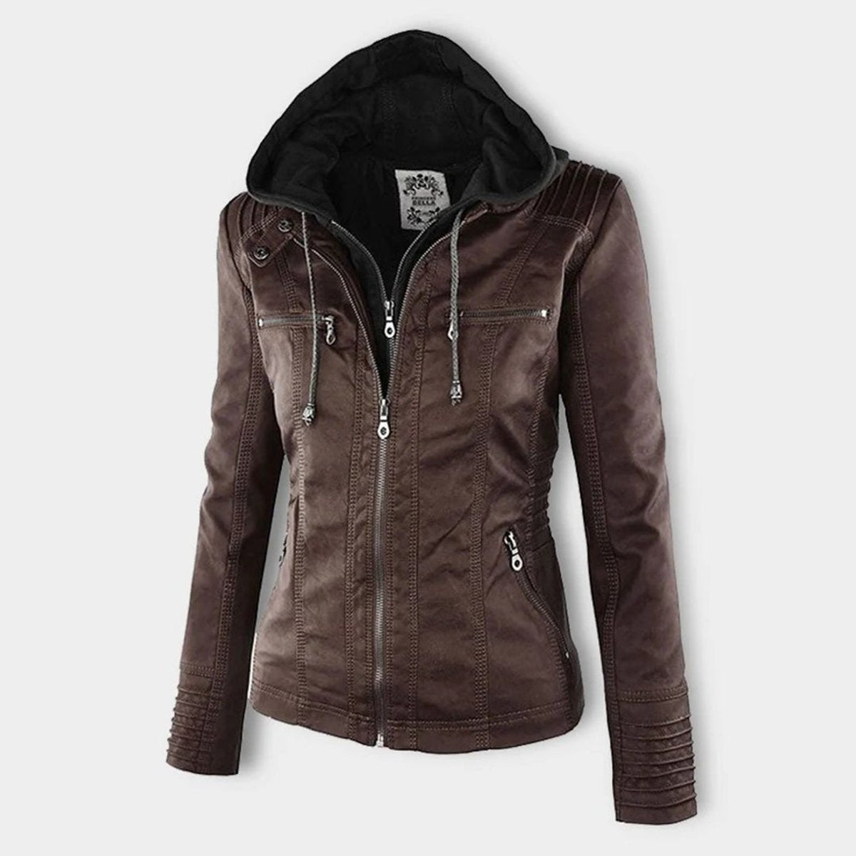 🌿🌿LAST DAY SAVE 49%🔥Lucinda | Hooded Moto Jacket with Removable Hood
