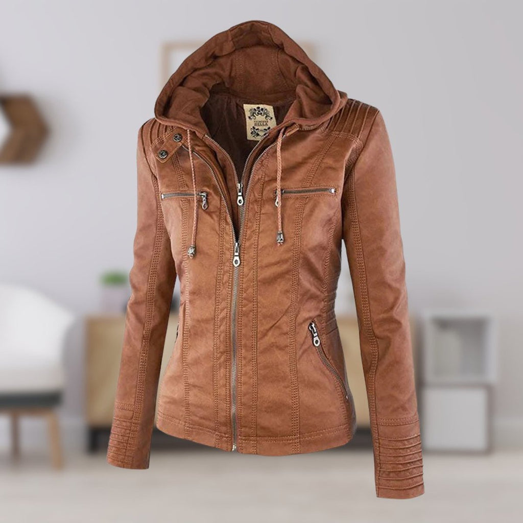 🌿🌿LAST DAY SAVE 49%🔥Lucinda | Hooded Moto Jacket with Removable Hood