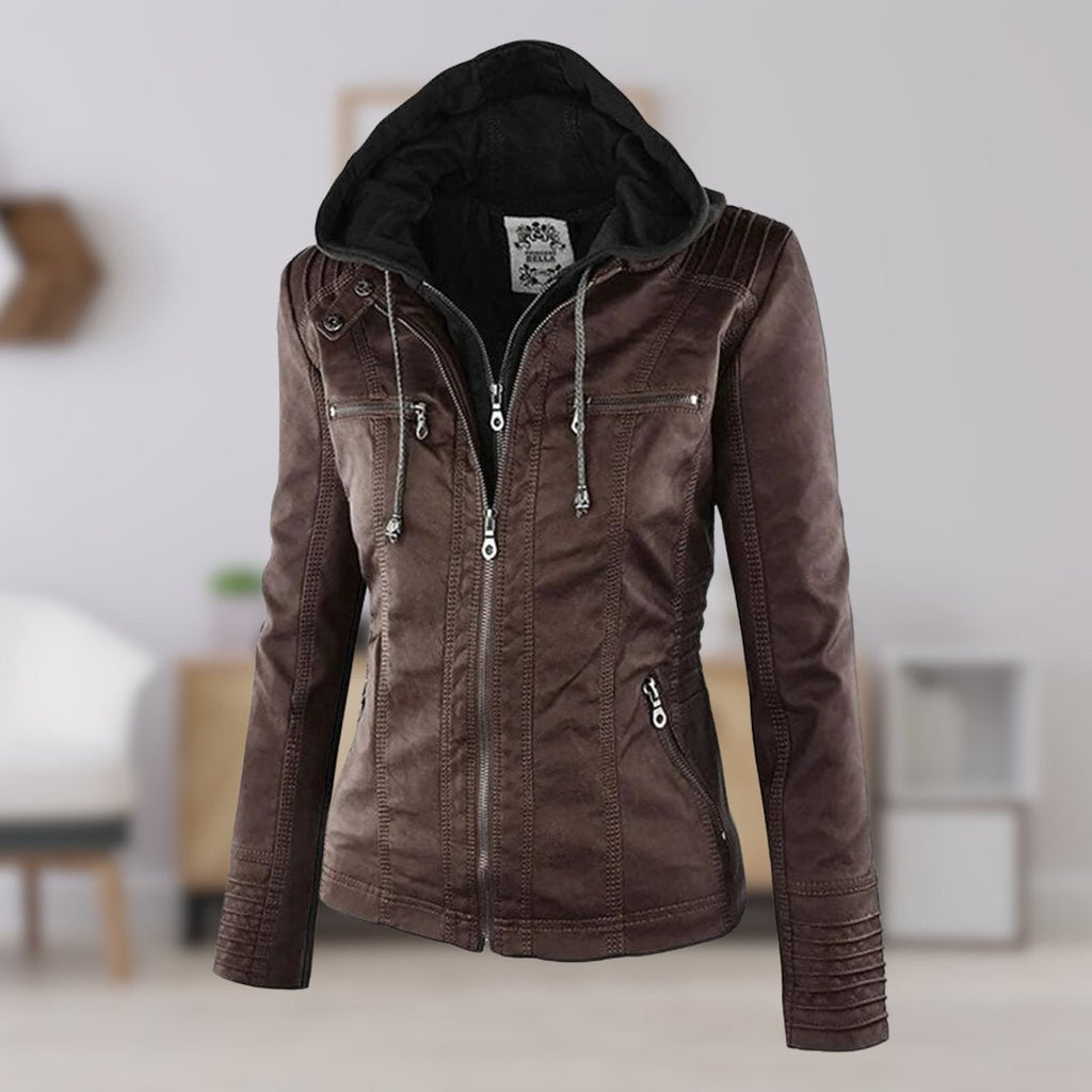🌿🌿LAST DAY SAVE 49%🔥Lucinda | Hooded Moto Jacket with Removable Hood