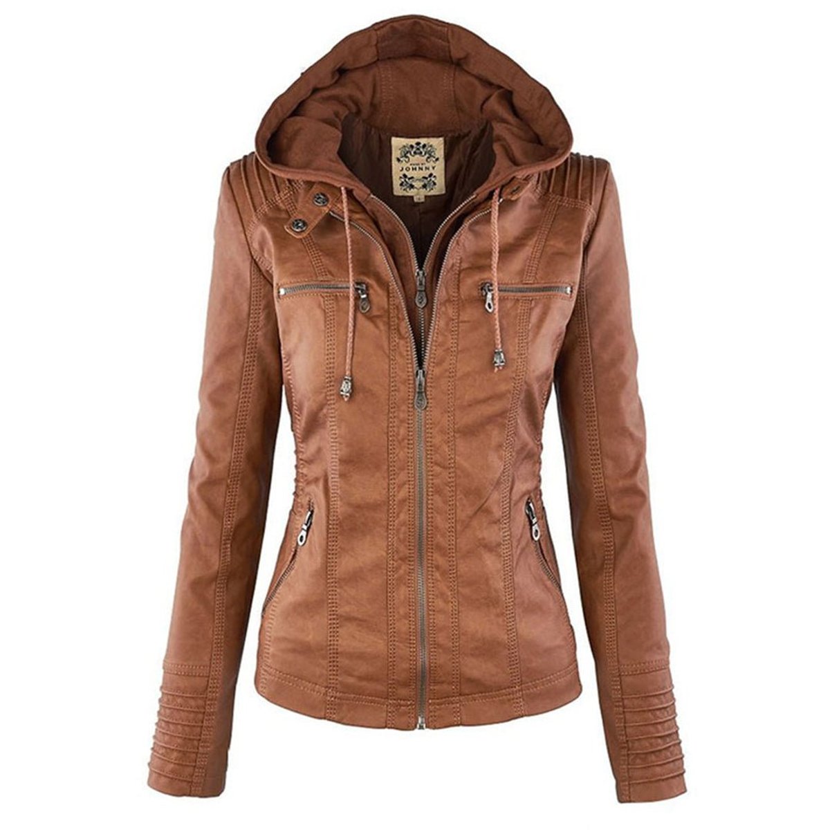 🌿🌿LAST DAY SAVE 49%🔥Lucinda | Hooded Moto Jacket with Removable Hood