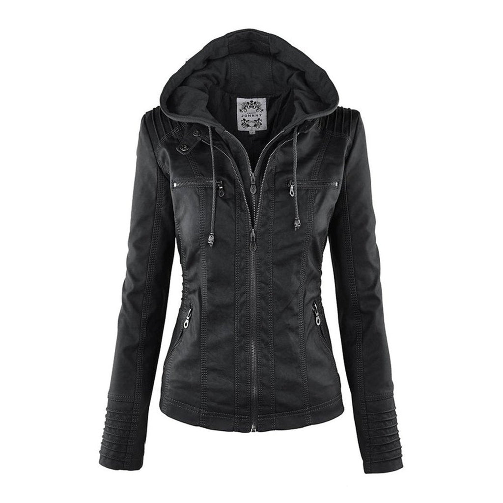🌿🌿LAST DAY SAVE 49%🔥Lucinda | Hooded Moto Jacket with Removable Hood
