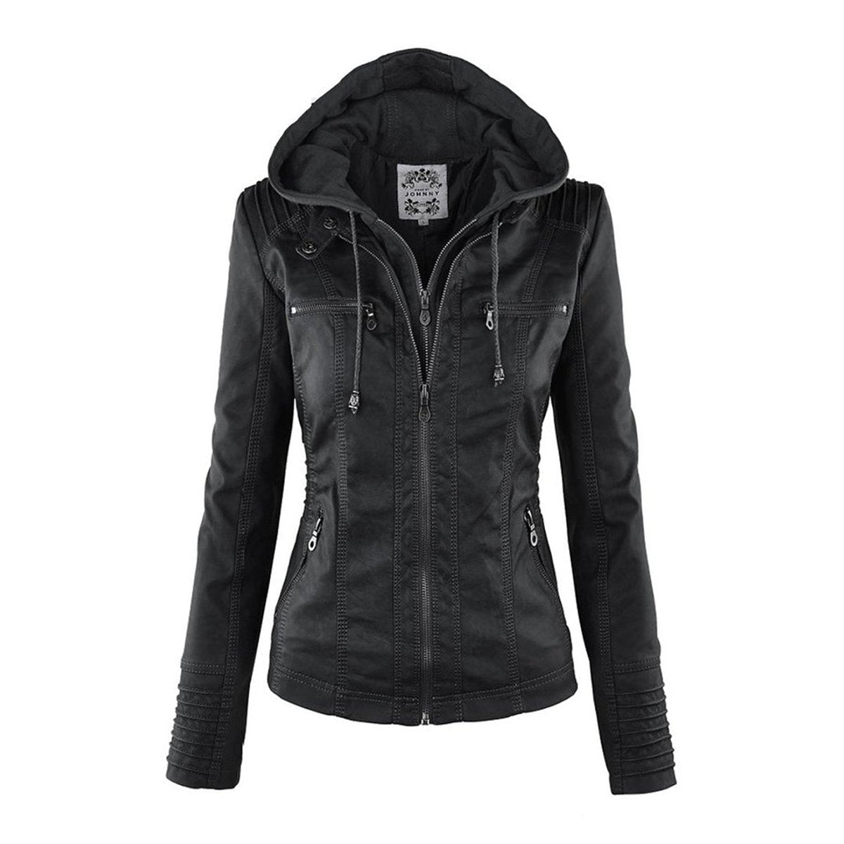 🌿🌿LAST DAY SAVE 49%🔥Lucinda | Hooded Moto Jacket with Removable Hood