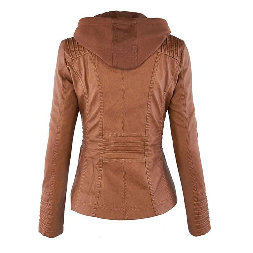 🌿🌿LAST DAY SAVE 49%🔥Lucinda | Hooded Moto Jacket with Removable Hood